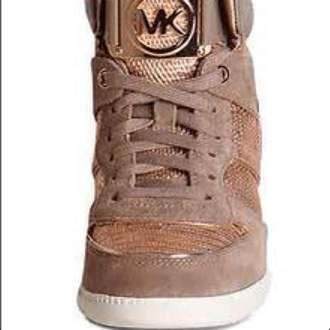 michael kors gingham sneakers|michael kors rose gold sneakers.